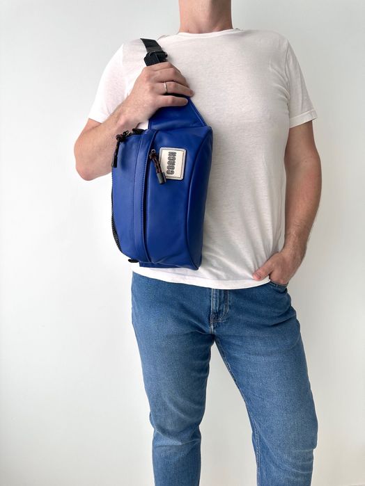 COACH Pacer Sport Pack Чоловіча шкіряна сумка бананка мужская сумочка