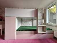 Bialo-rozowe dziewczęce łóżko piętrowe