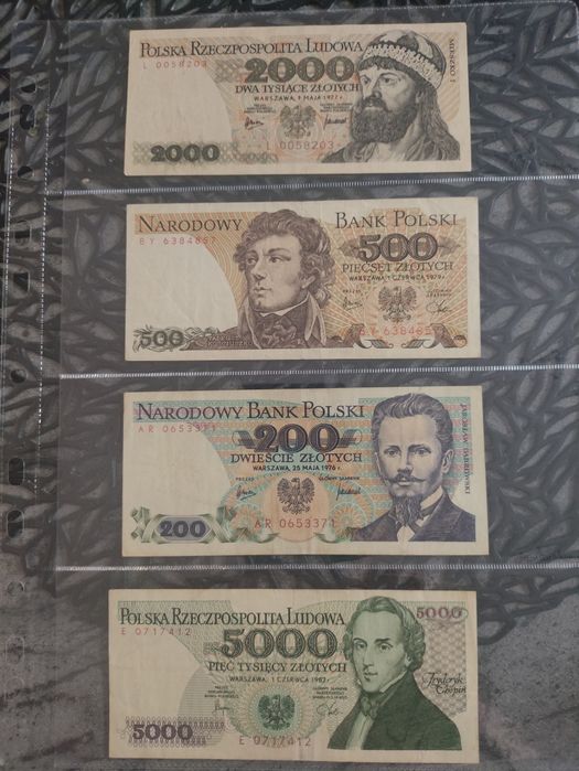 Banknoty prl rzadkie pierwsze serie 1976r Dabrowski