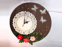 Дизайнерские часы САКУРА, часы-оберег, авторская работа, диаметр 40 см