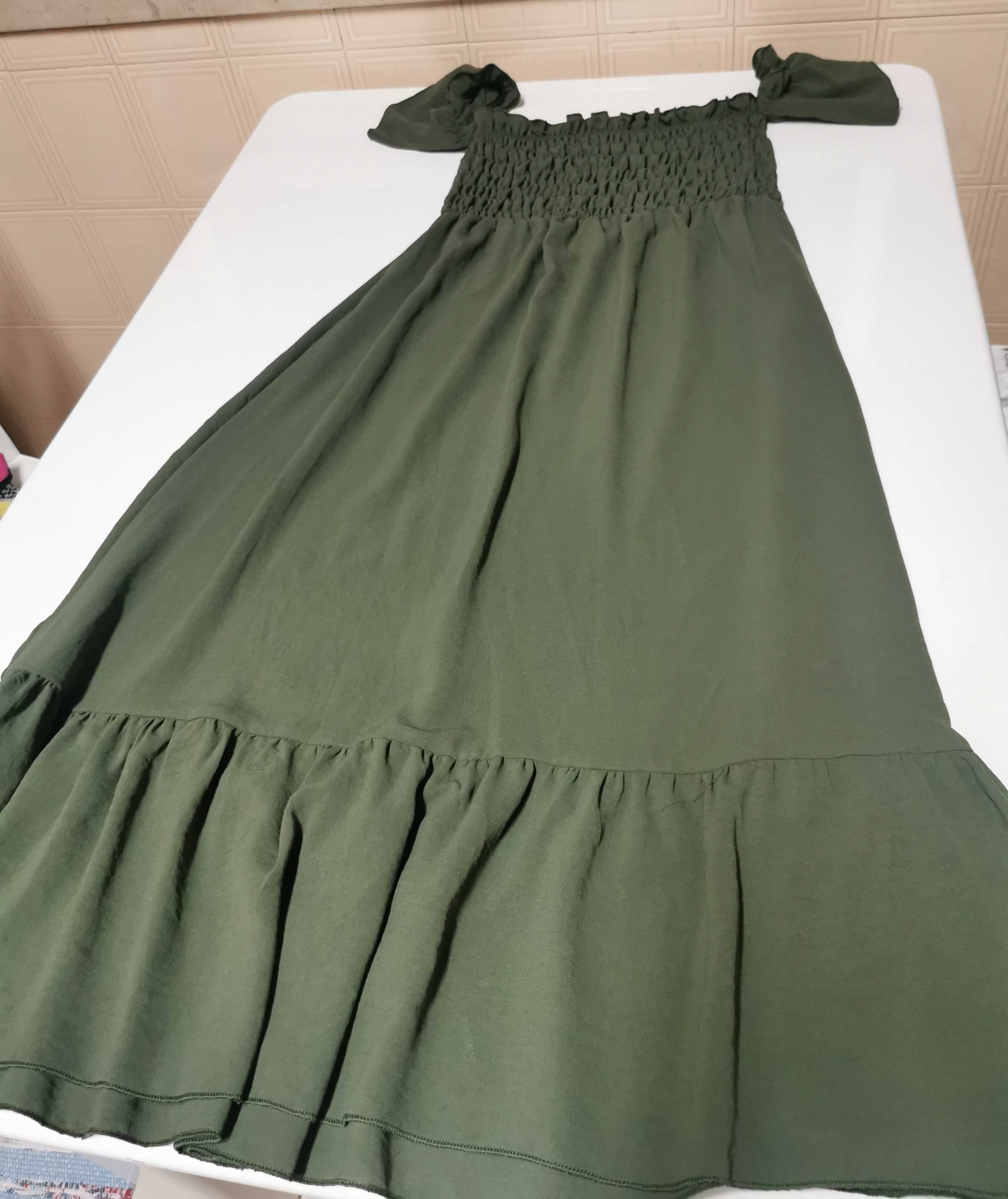 Vestido verde azeitona comprido