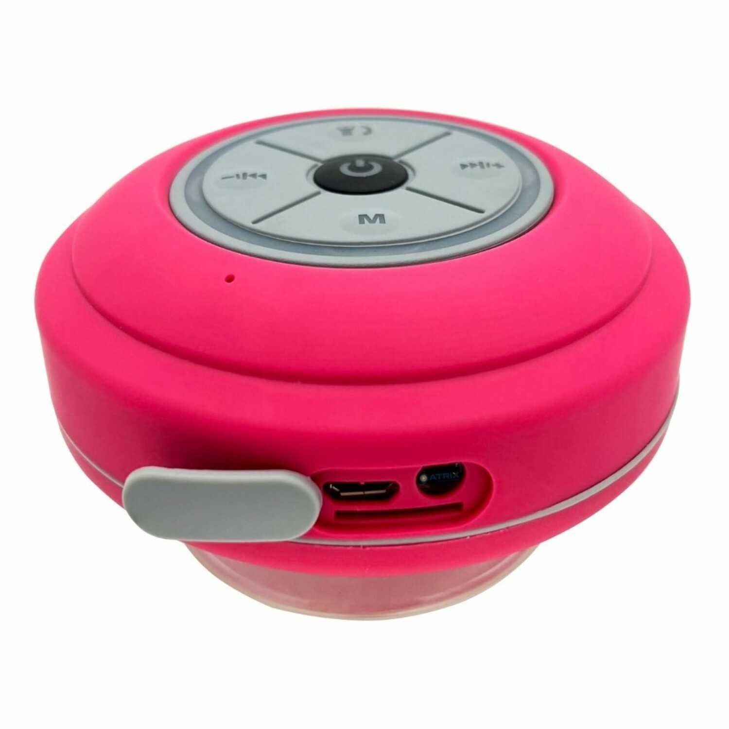 Coluna Bluetooth Ventosa SD Card Chamadas Rosa/Azul  IPX5