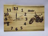 Motocykle upominki Zegar drewniany  ścienny wiszący motor  rękodzieło