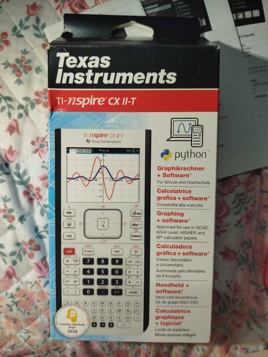 Calculadora gráfica TI-Nspire CX II-T (c/ caixa, manuais e carregador)