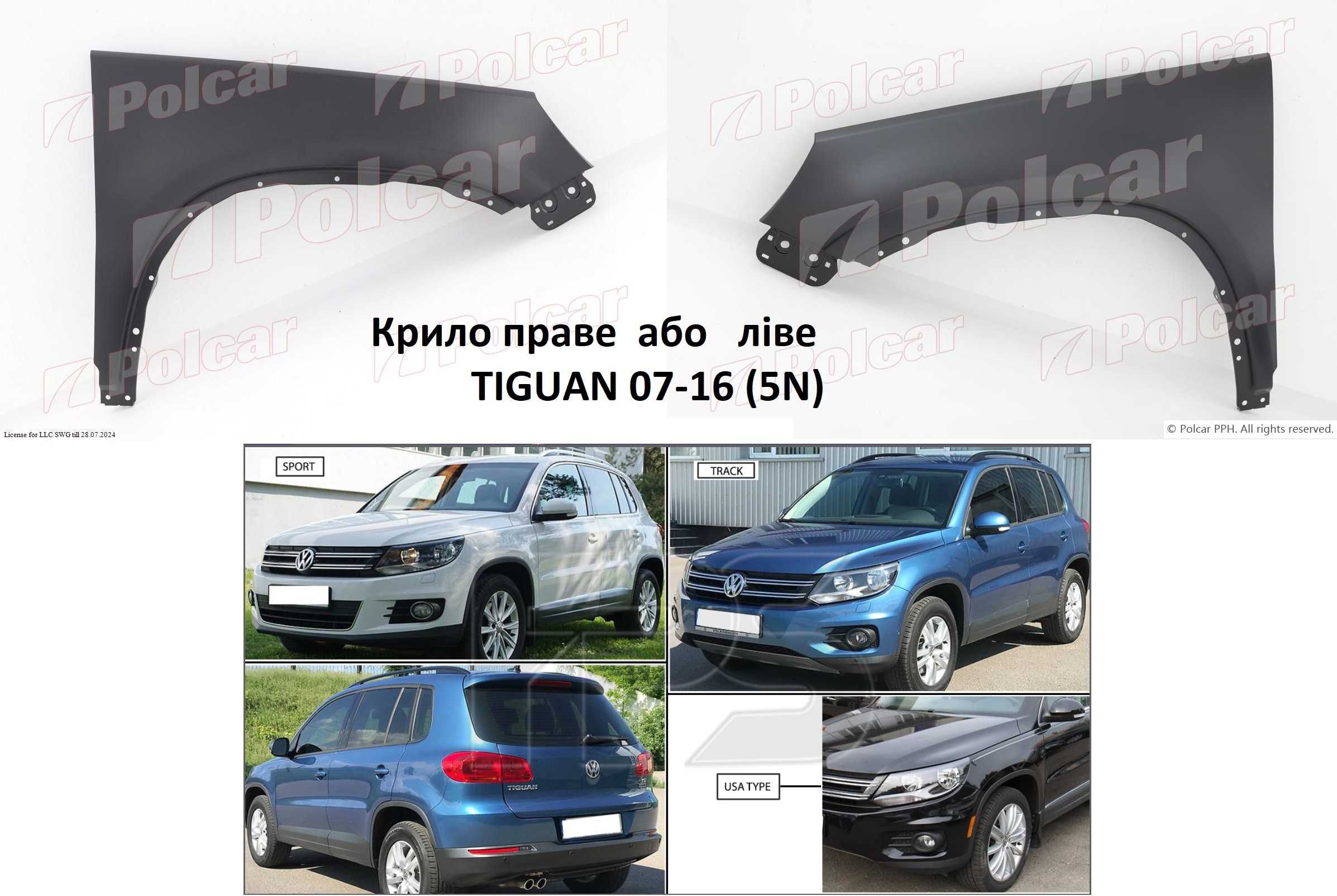 Крило переднє TIGUAN