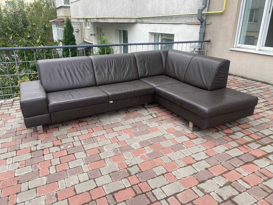Знижка!!! Продам шкіряний куток. Коричневий. Диван розкладний. Релакс.