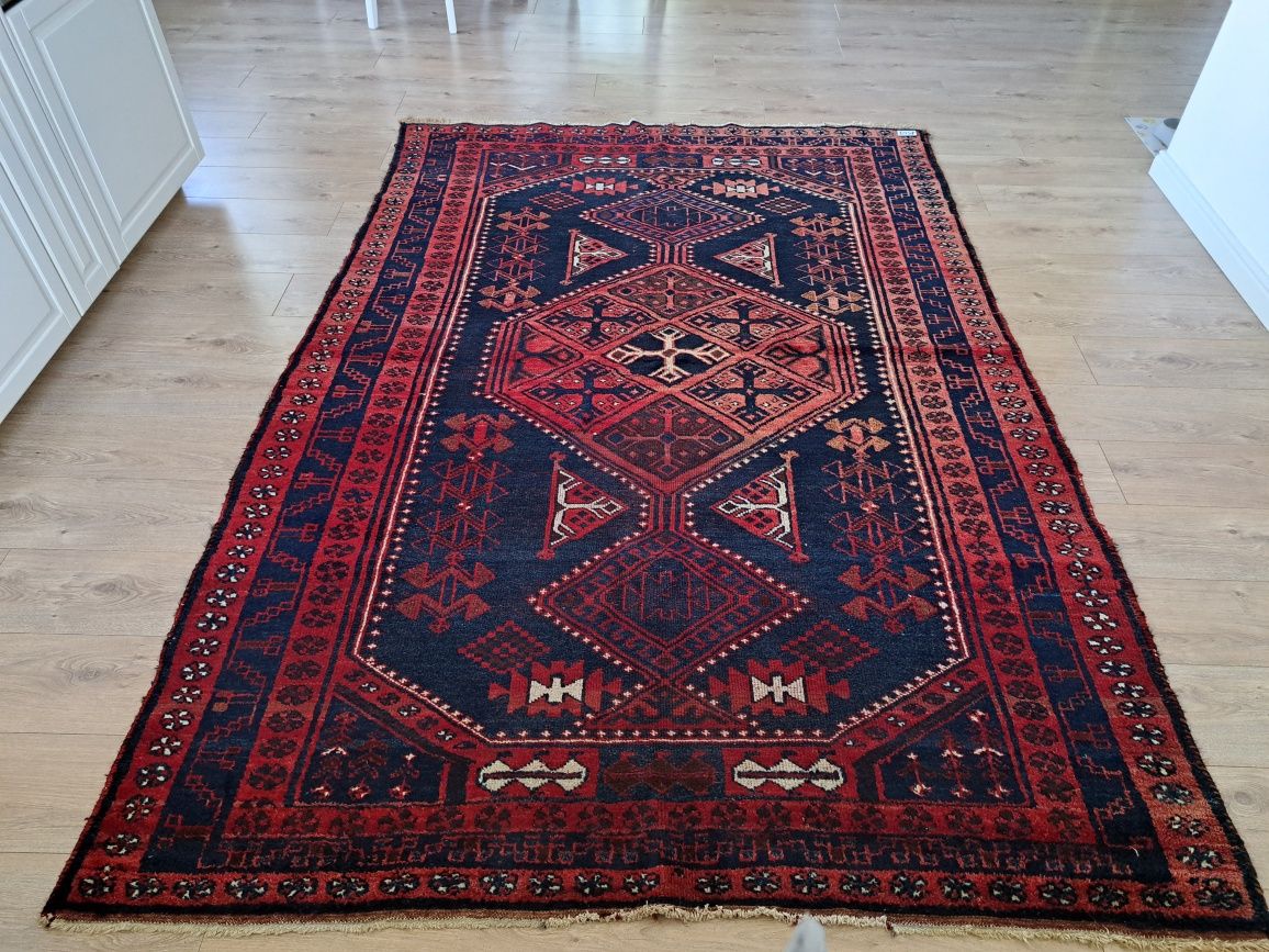 Niespotykany ręcznie tkany wełniany dywan Hamadan 170x260cm nr 1507