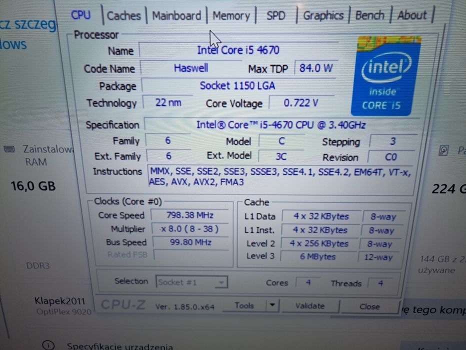 Komputer stacjonarny DELL Optiplex 9020 i5-4670