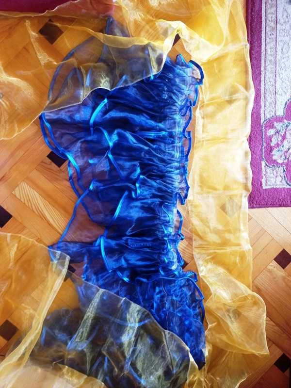zasłony, lambrekin na taśmie, granatowy, delikatny lekki materiał