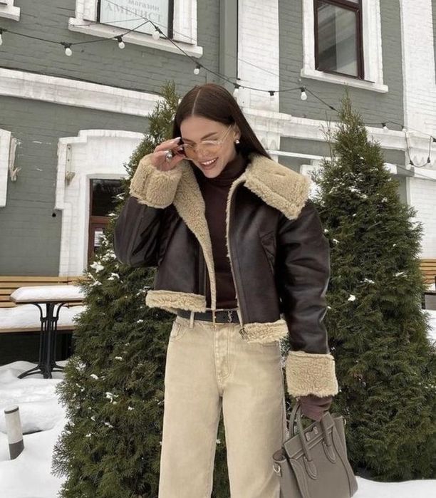 Стильна тепла дублянка фірми zara xs