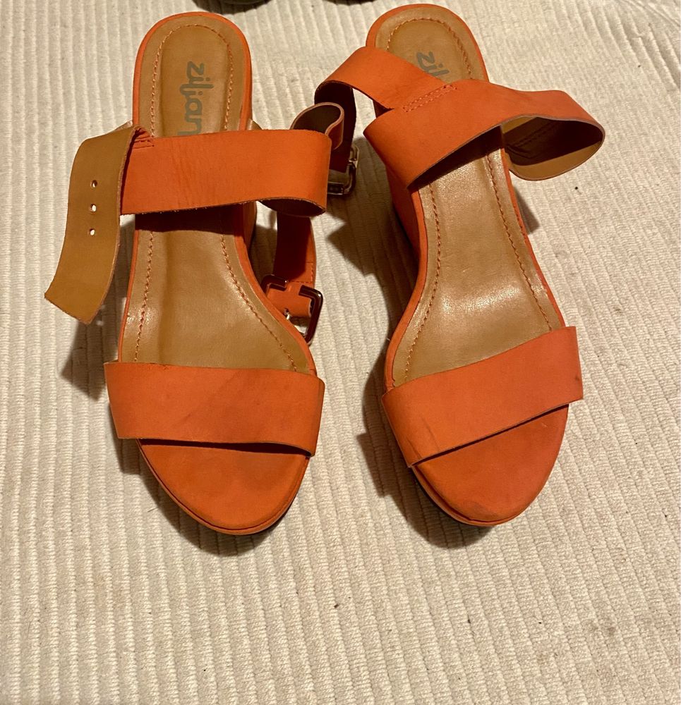 Sandalias de camurça laranja - Zylian