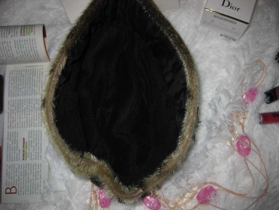 шапка бандана кожаная с декором, км1054