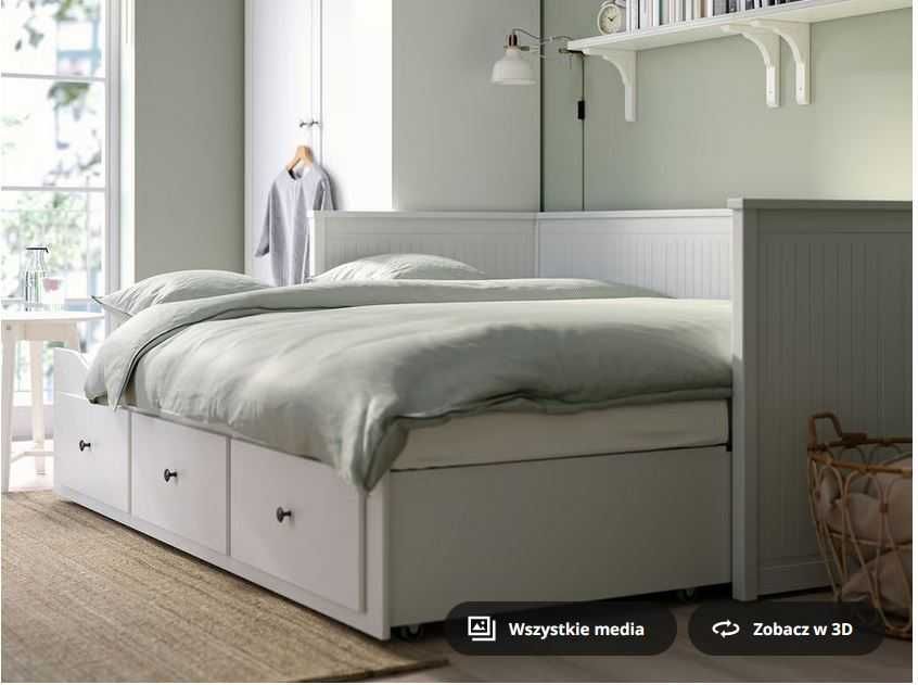 Sprzedam ŁÓŻKO HEMNES [IKEA] Leżanka z 3 szufladami, 1 materace, biały