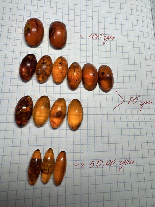 Янтарь из советских ювелирных изделий