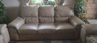 100% skóra komplet wypoczynkowy sofa z funkcją spania + 2 fotele