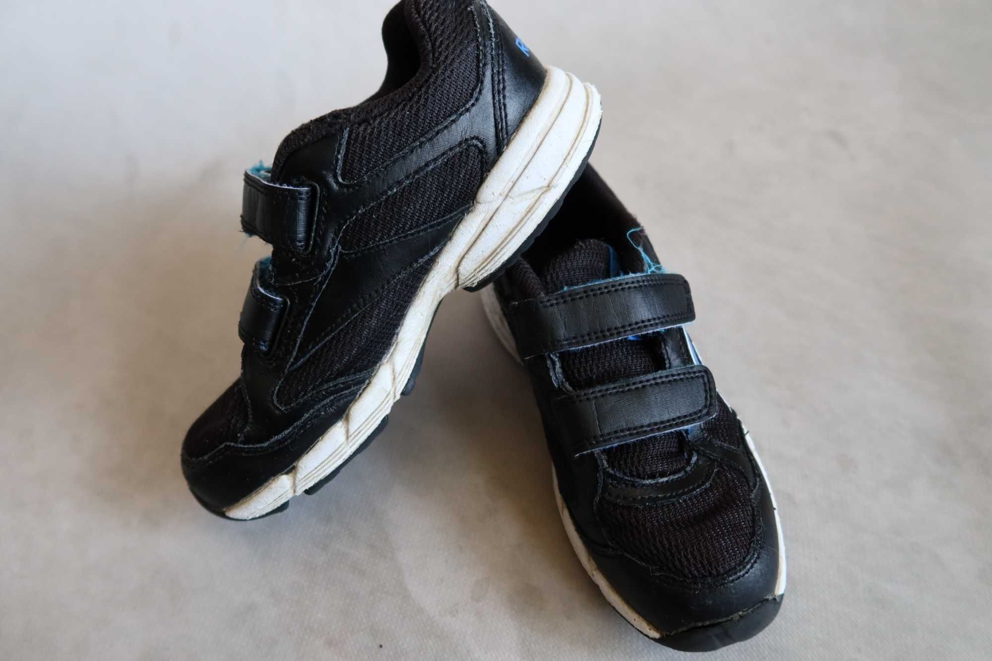 Buty 30 REEBOK sportowe adidasy na rzepy czarne niebieskie wkładka 19