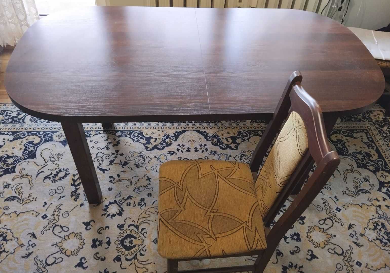 Stół 80x160/200 + 6 krzeseł