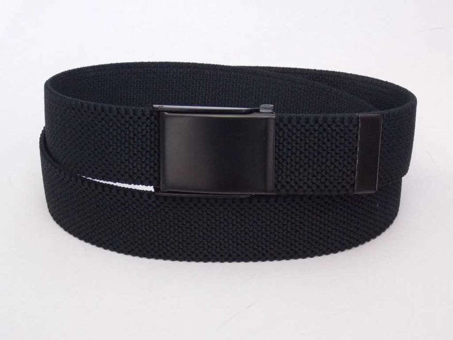 Тканевый черный ремень резинка (Польша) / текстильний пояс чоловічий