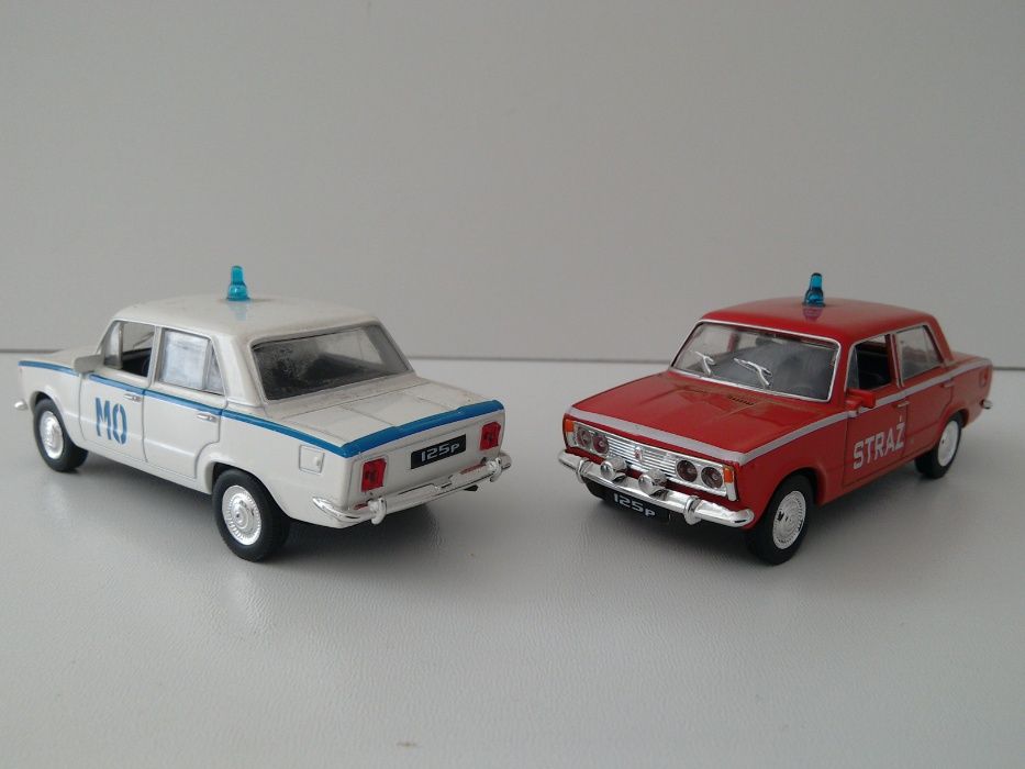 Polski FIAT 125 FSO  PRL - 7 sztuk rajdowe MO straż cywilne 1:43