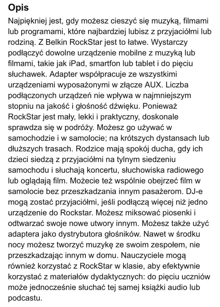 Rozdzielacz do słuchawek na 5 wejść