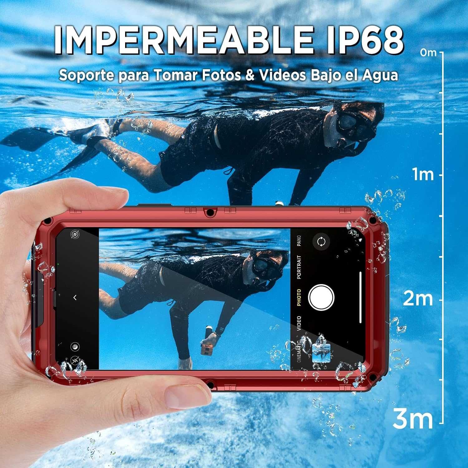 Beeasy iPhone 13 / iPhone 14 etui wodoodporne pancerne metalowe 360