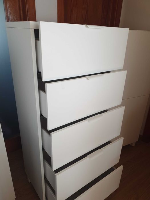 IKEA Bestå c gavetas, branco, 60x40x128 cm