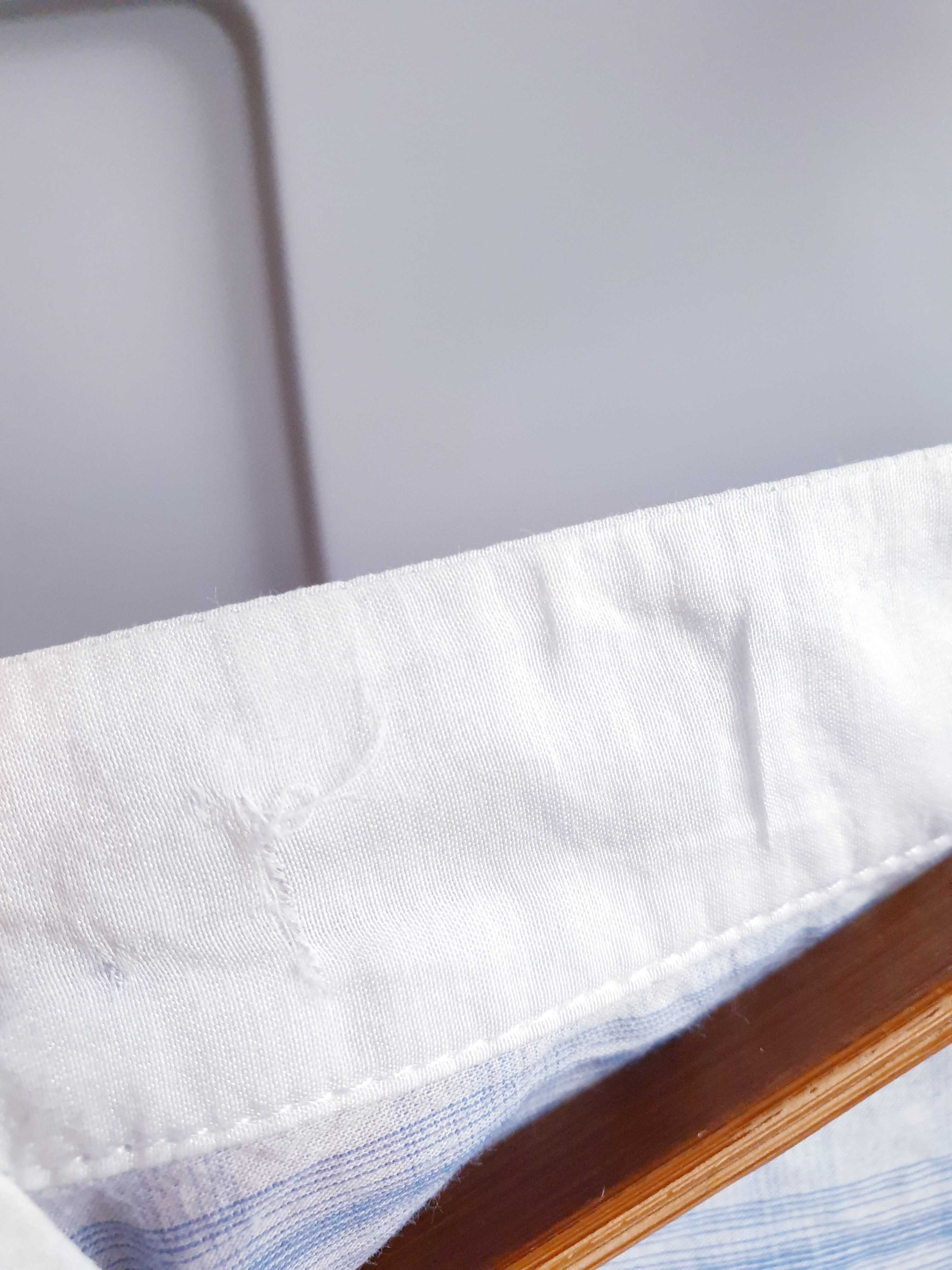 Biała niebieska bluzka koszula jedwabna oversize Custommade 36 38