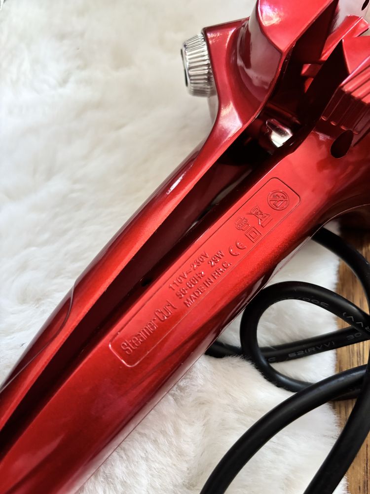 Spa steamer curl red lokowka do wlosow czerwona na wode na kabel