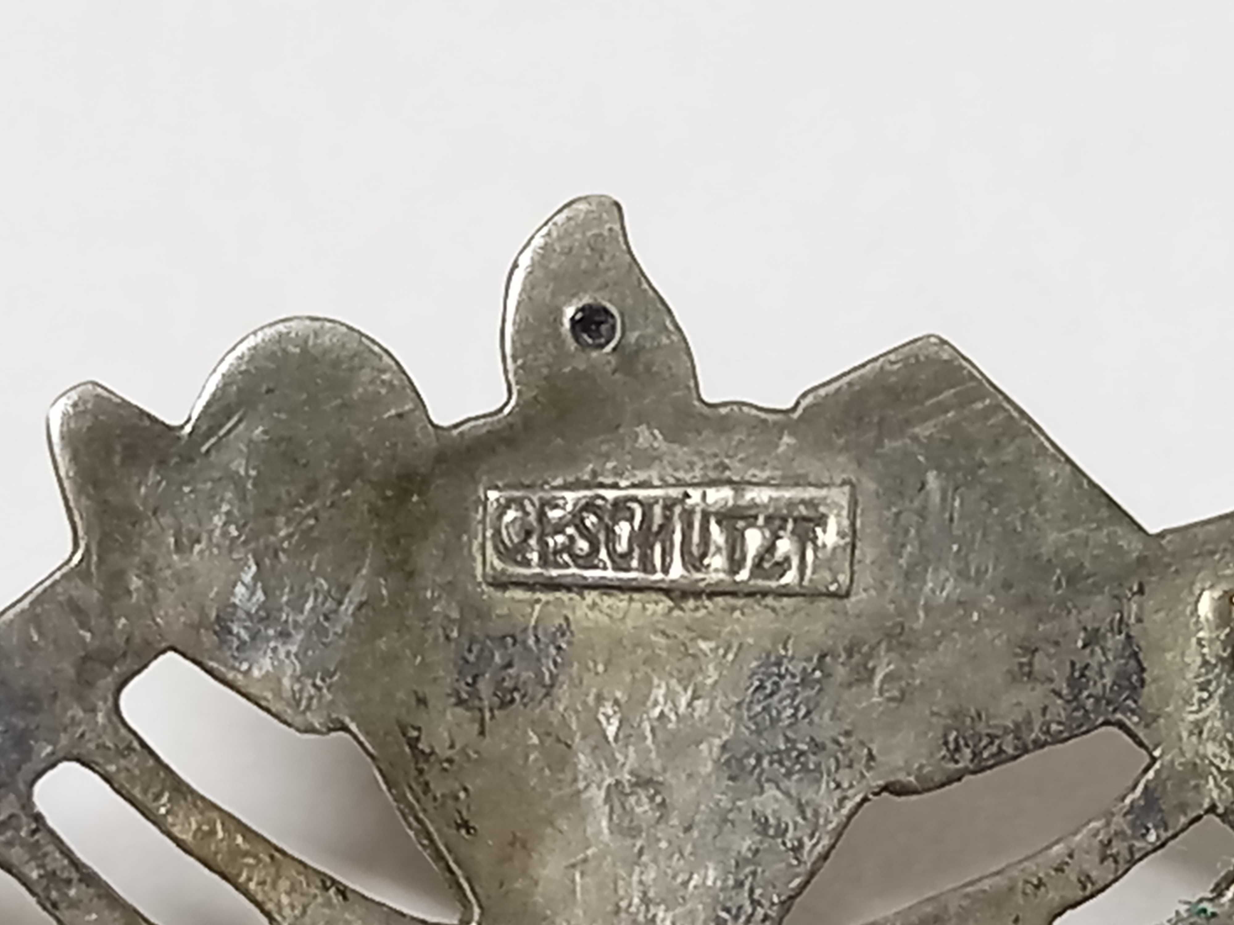 Broszka wiara, miłość, nadzieja, metal złocony, XIX/XX