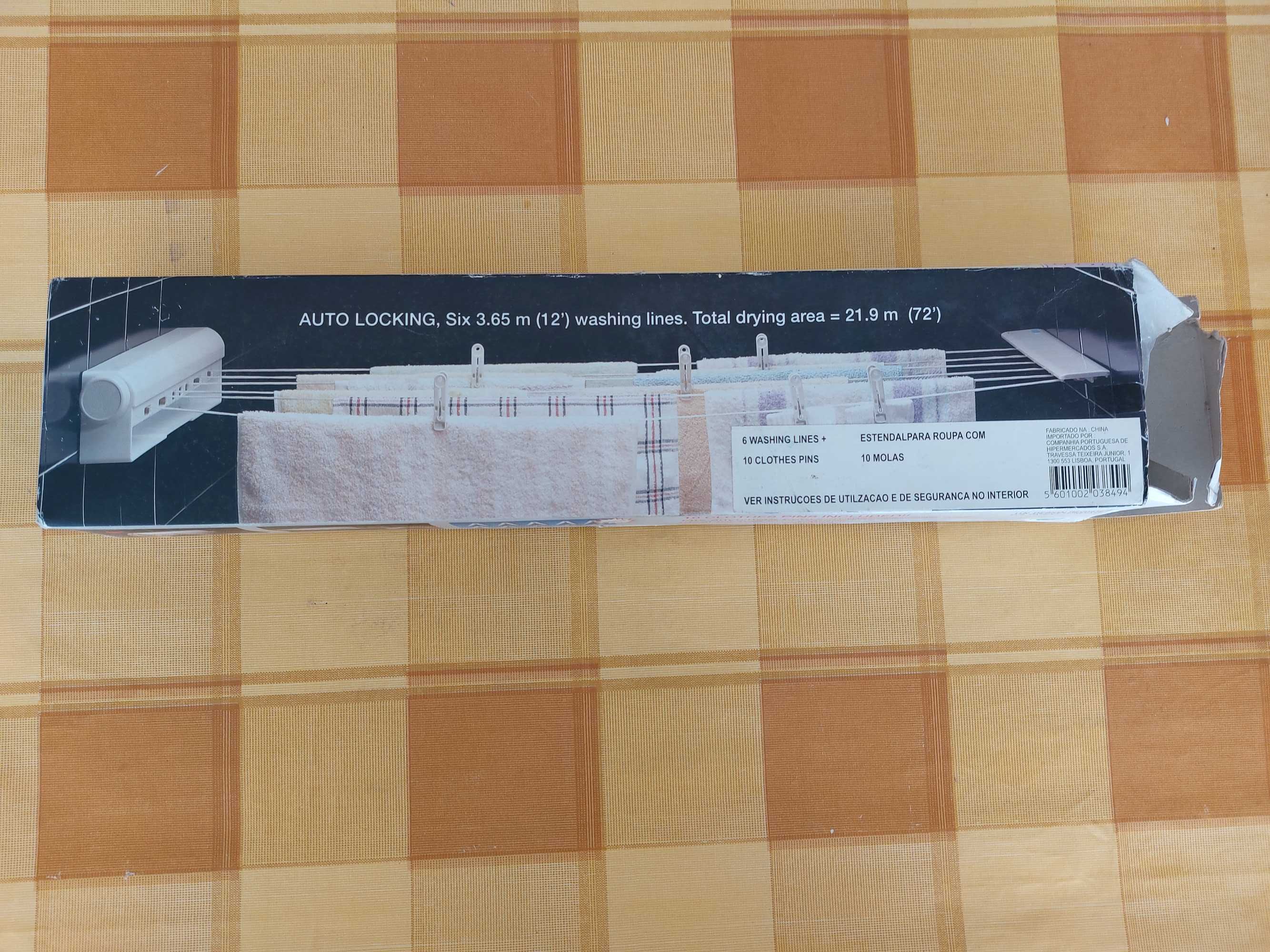 Estendal Extensível de parede com 6 fios