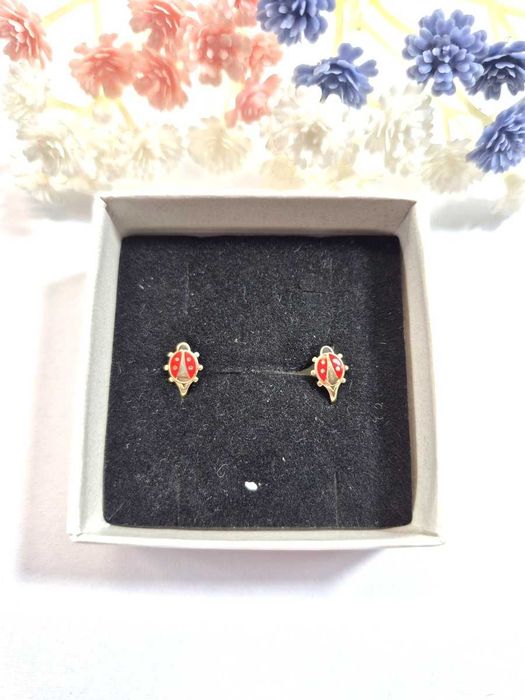 piękne złote kolczyki 585 0,85g