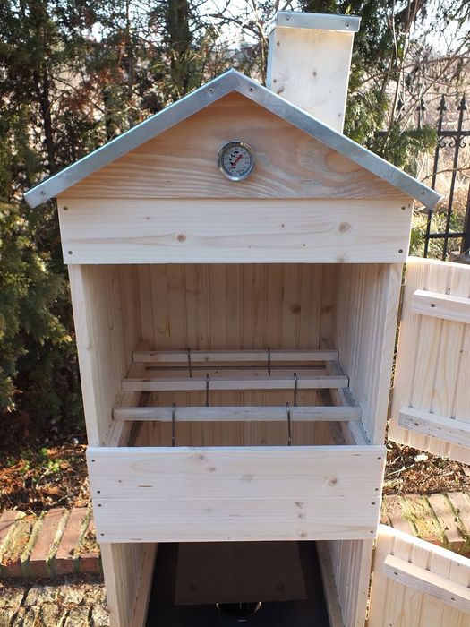 Wędzarnia Drewniana Ogrodowa Nieopalana XXL DACH OBITY BLACHĄ