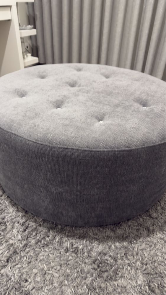 Pouf Redondo Cinzento
