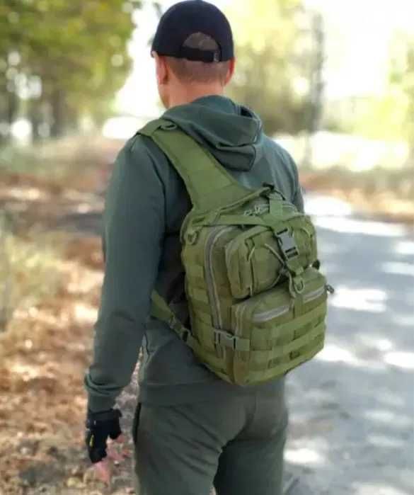 Військовий рюкзак на 15л однолямочний рюкзак койот, чорний, олива