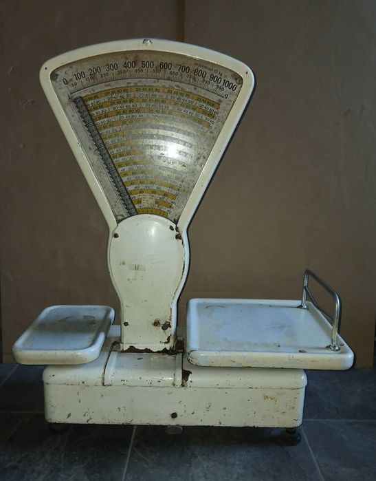 Stara niemiecka waga sklepowa Van Berkel & Co , reklama MK Cafe