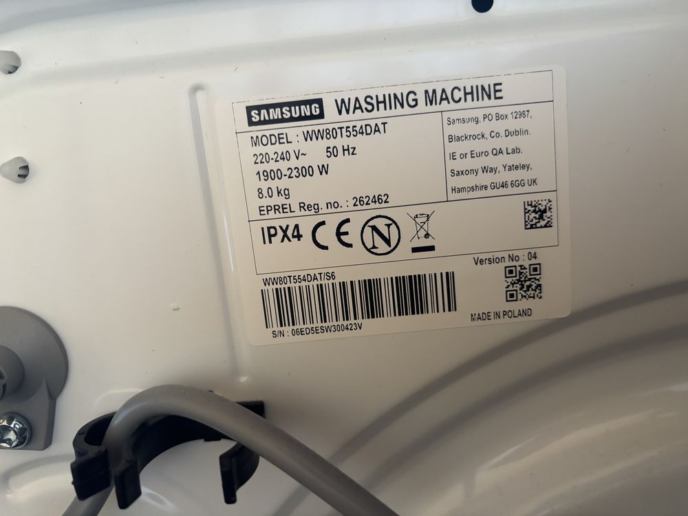 Pralka samsung WW80T554DAT