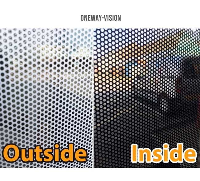 Пленка перфорированная Буча - пленка-сетка белая для окон автобусов