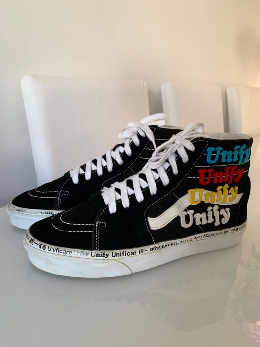 Czarne skórzane Vansy męskie sneakersy wysokie
