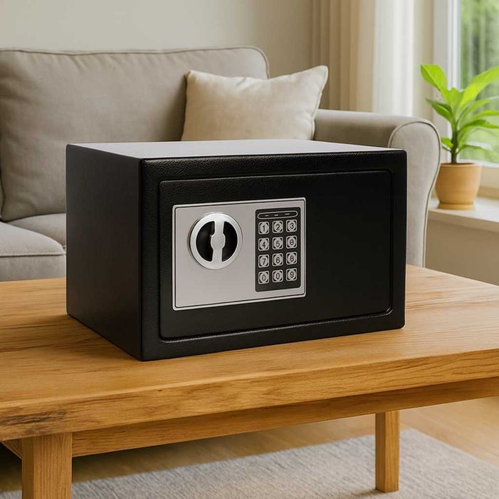 Надійний металевий сейф з електронним замком + ключі 31х20х20 см