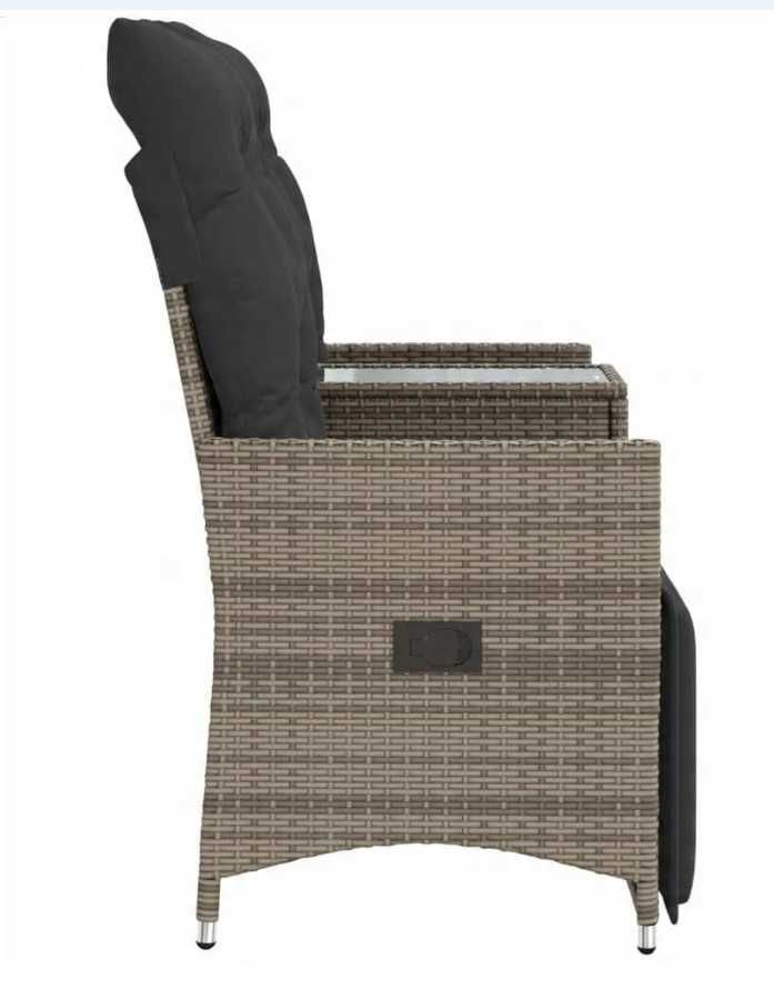 Rozkładana sofa ogrodowa, fotele dla 2 os., ze stolikiem, rattan