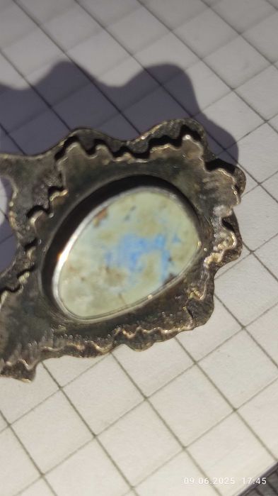 Комплект серьги и кольцо с бирюзой серебро, от про бабки