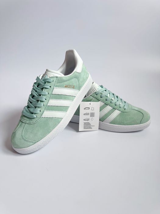 Жіночі кросівки Adidas Gazelle 38 розмір. Зелені кеди адідас газель