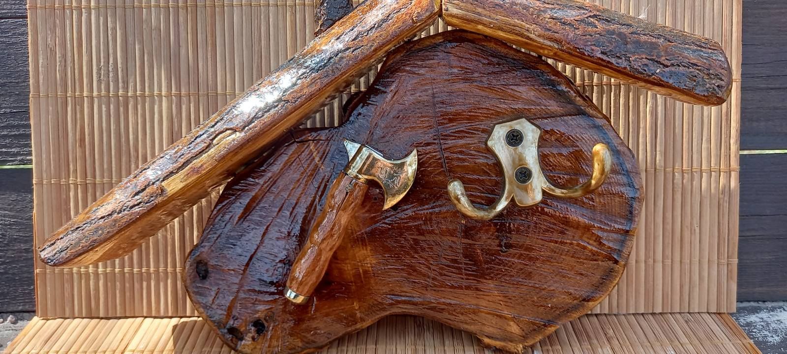 Ключница деревянная декоративная в стиле лофт loft