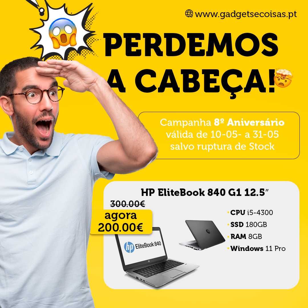 HP EliteBook 840 G1 | i5-4300 | 8GB RAM | 180GB SSD | 12.5"
