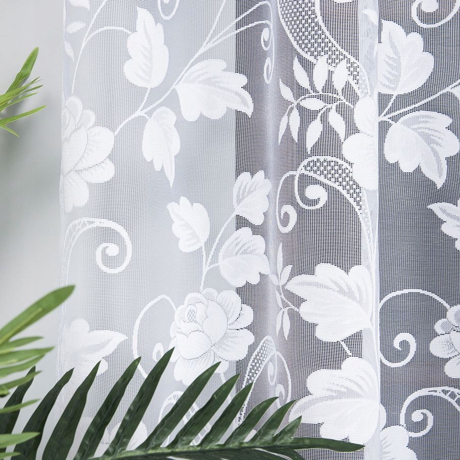 Firanka żakardowa 023006 z taśmą wys 225x550 biała