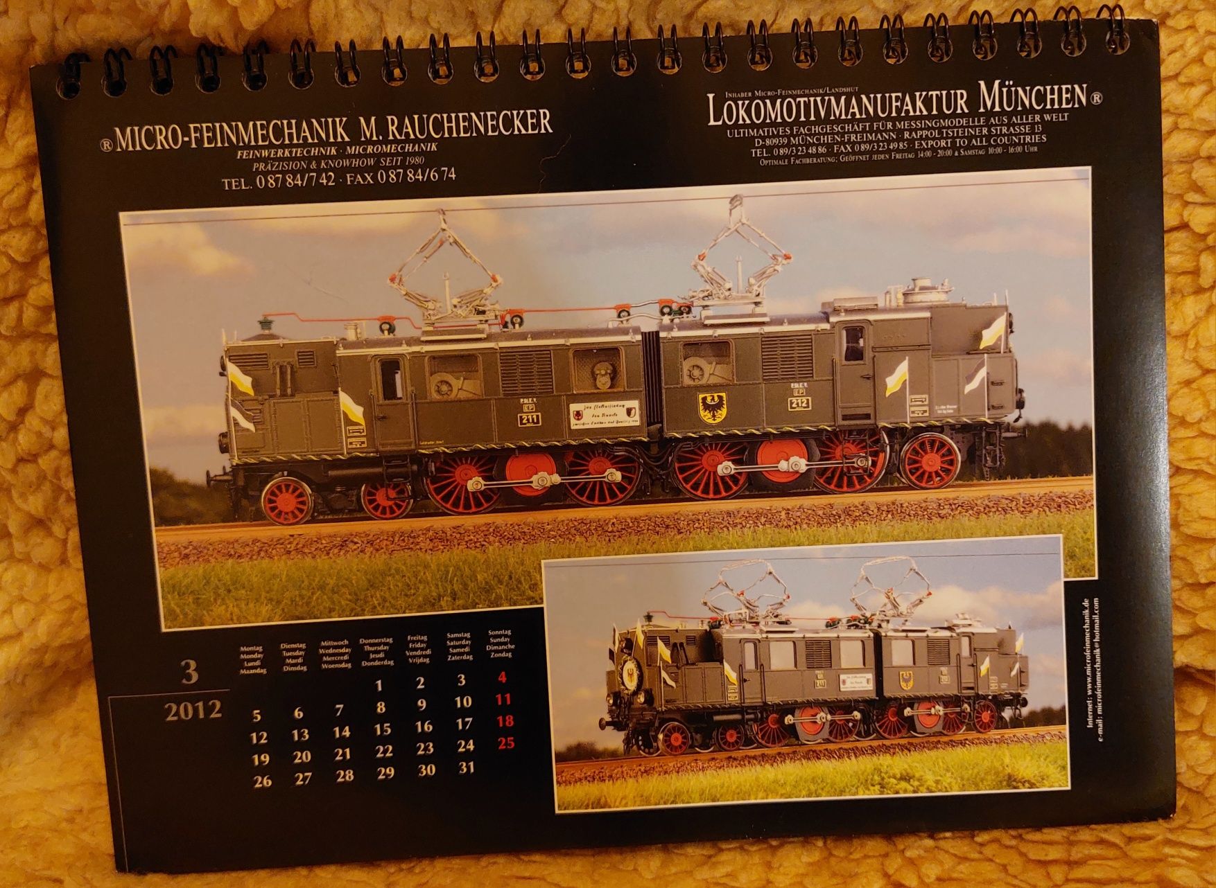 Micro Feinmechanik kalendarz kolejowy