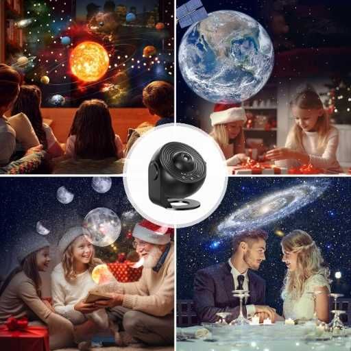 Projektor Gwiazd Planetarium Lampka Nocna LED USB 13 Projekcji 360