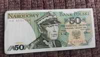 Banknot PRL 50 zł seria HW 1988 Nowy