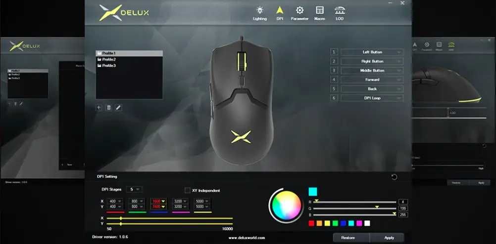 Delux M800 PAW3325, бездротова ігрова мишка з RGB