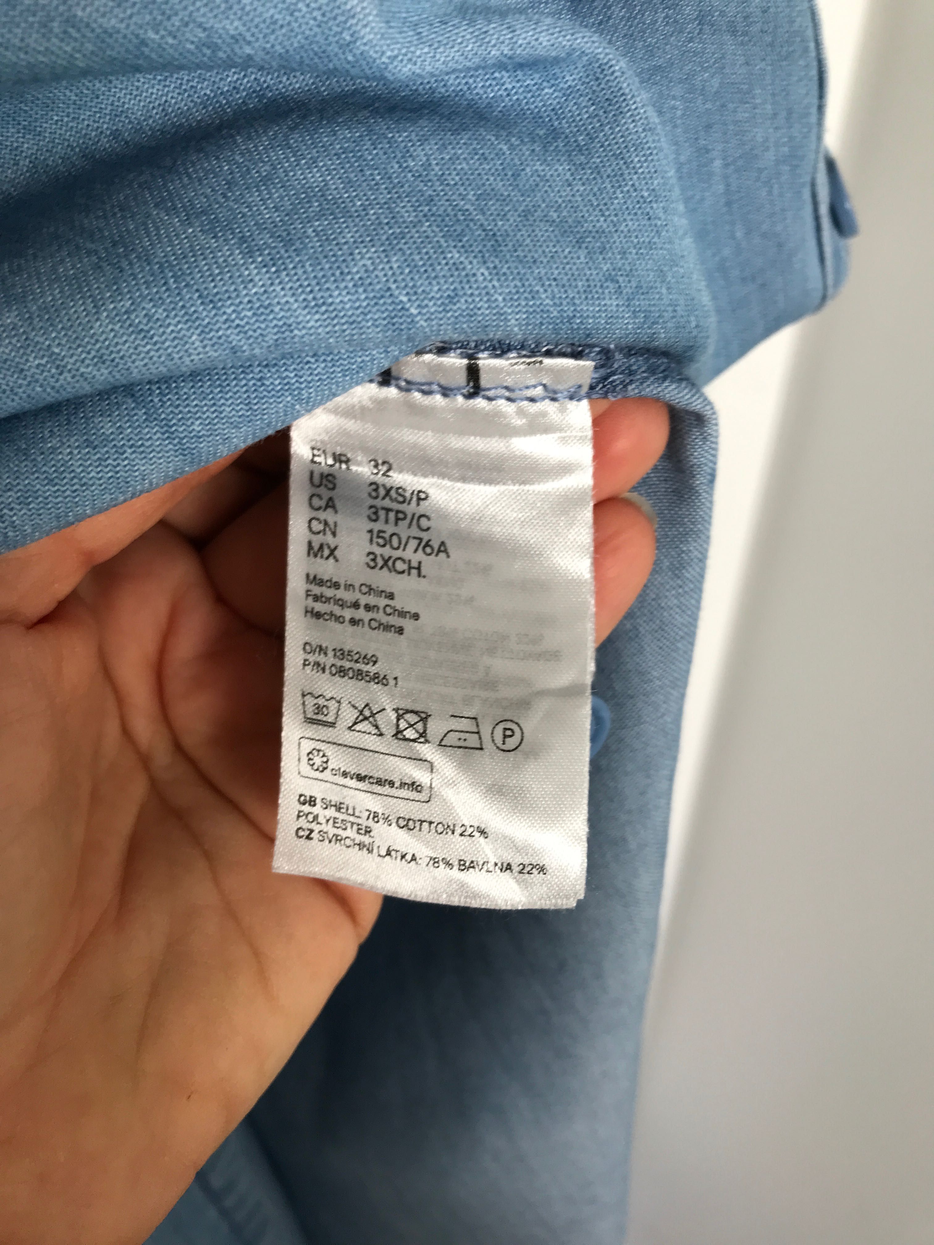 Sukienka H&M szmizjerka jeansowa dżinsowa z paskiem